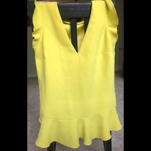 Yellow Banana Republic Peplum Top
